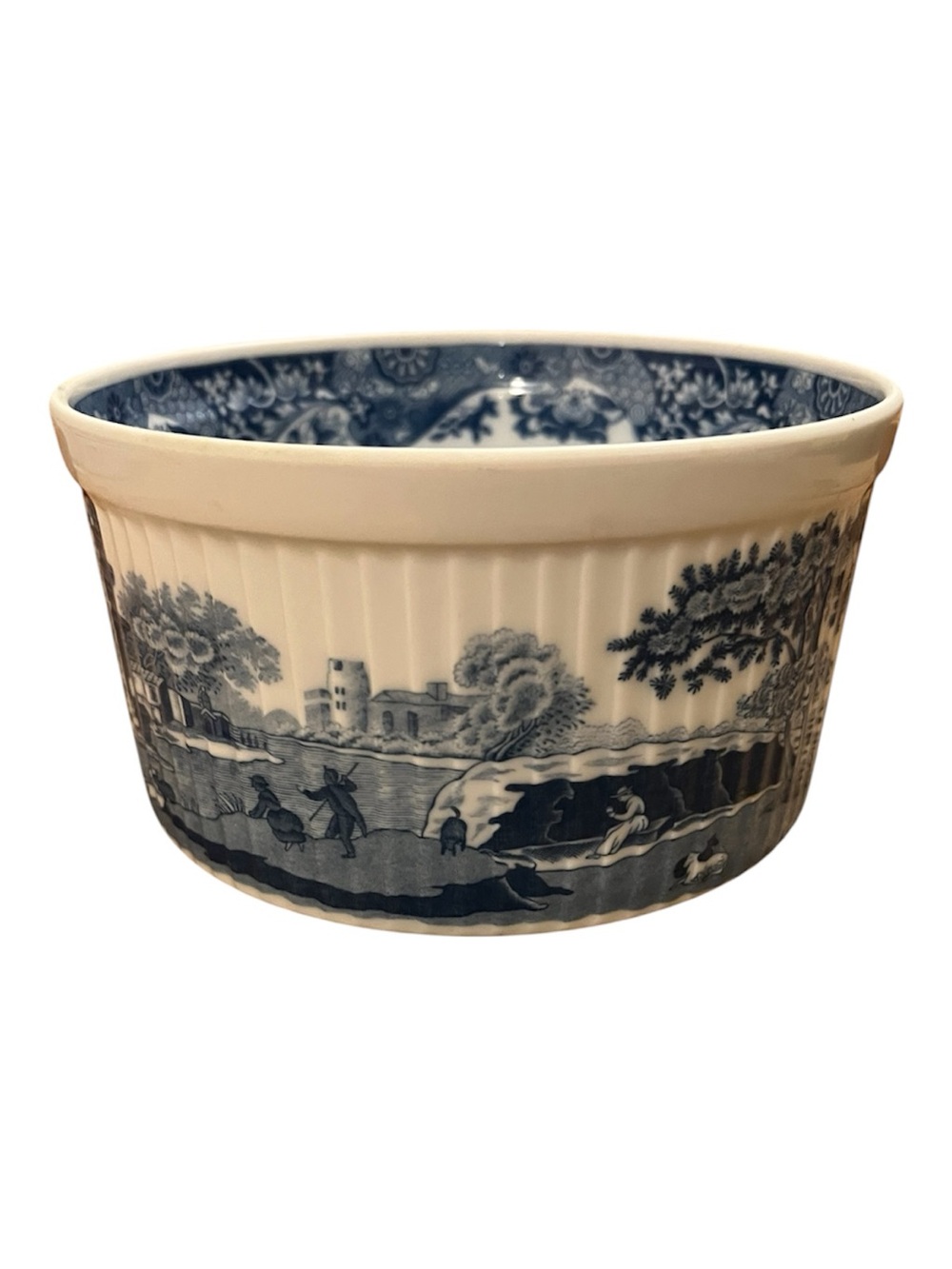 Spode Blue and White Scenic Ceramic Serving Bowl